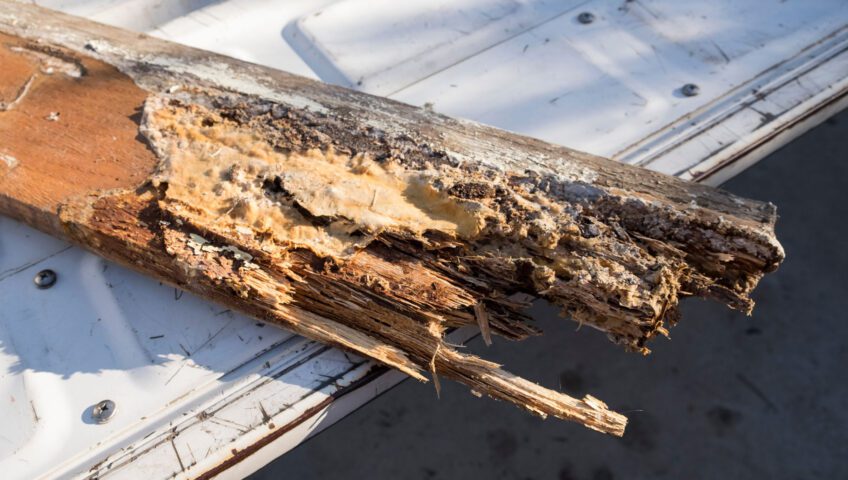Termite-damaged wood