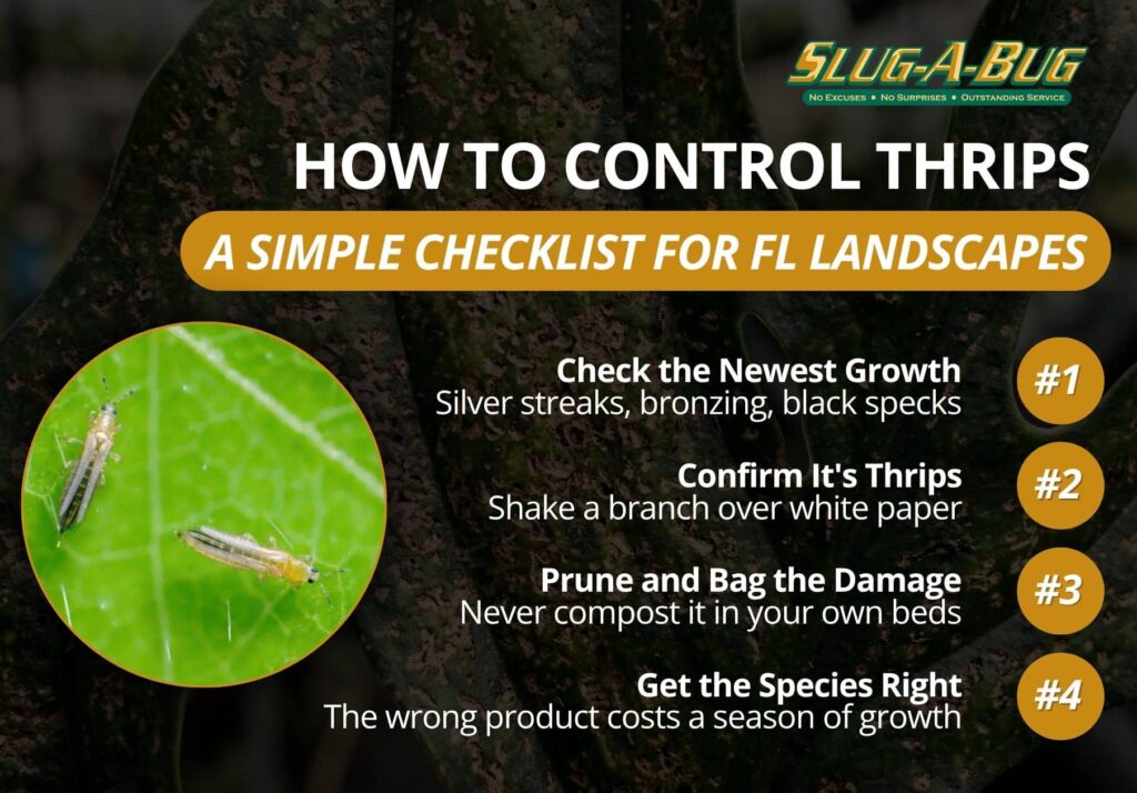 Four-step checklist for controlling thrips on plants in Florida landscapes